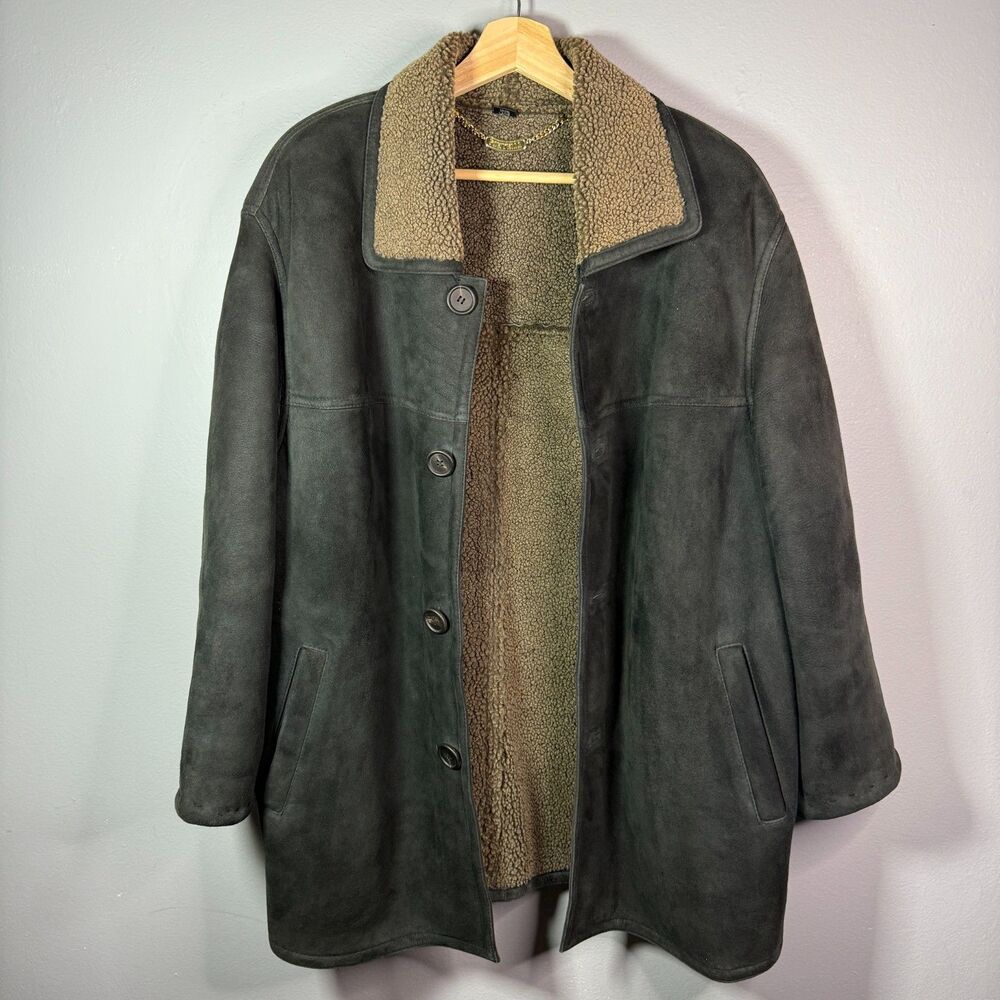 Fontelli Milano Italy Women's Shearling Coat 100% Lambskin Suede Teddy Lined 2XL